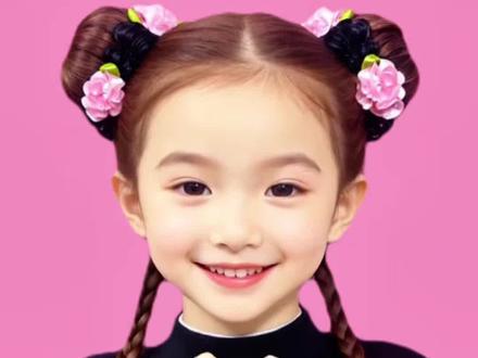 过年福娃丸子头发少这样扎#儿童编发 #新年发型爆改 #儿童发型教程 #丸子头扎法教学