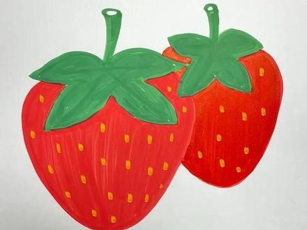 两个“大”字画草莓#草莓简笔画#画画