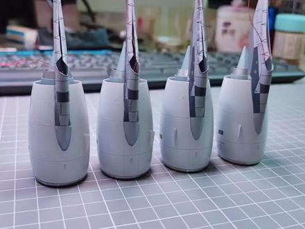 四台即将安装在A380纸模上的发动机 #飞机模型 #模型 #纸模 #飞机 #手工制作