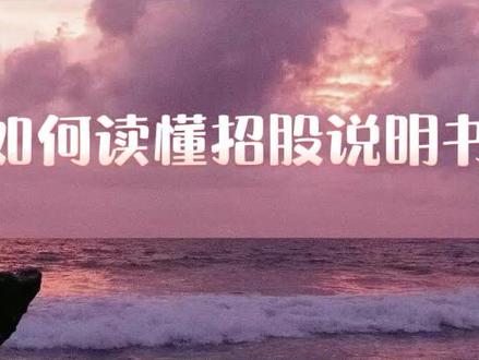 如何读懂招股说明书#财经 #干货 #投资 #经济 #金融 #干货分享 #涨知识 #财经知识