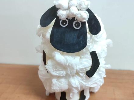 用废纸筒和卫生纸来做一个可爱的小羊肖恩吧!#幼儿园手工 #创意手工 #手工 #立体手工 #亲子手工 #手工制作 #手工diy #幼儿手工 #废物利用 #废物利用创意手工 #小羊 #小羊肖恩 #小羊手工