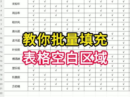 教你批量填充表格空白区域,你学会了?#办公技巧分享#word办公技巧 #文员必备 #wps表格 #表格