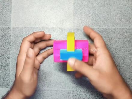 用纸折一个立体鲁班锁,动手又动脑!这该如何打开? #折纸 #手工折纸 #DIY #纸艺 #鲁班锁