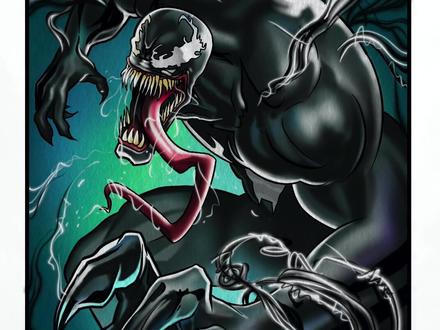 #画画 #板绘 #动漫 爸爸画的毒液VS我画的毒液@抖音小助手 @DOU+小助手