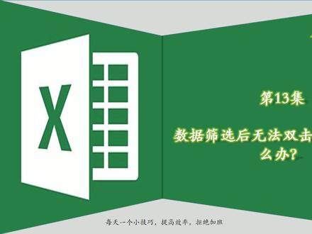 Excel数据筛选后无法双击下拉快速填充,两种方法解决你的烦恼 #excel技巧 #冰墩墩雪容融 #上热门