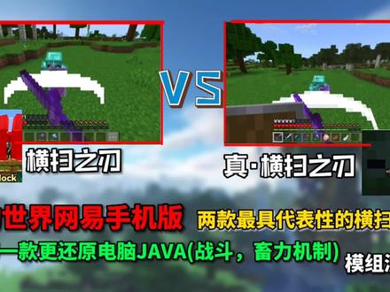 我的世界模组测评13:wy两款横扫之刃模组,究竟哪一款更还原JAVA #我的世界模组测评 #我的世界模组 #我的世界模组大作战