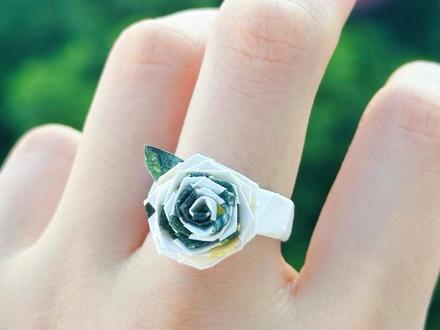 情人节快到了!花一分钟折一只玫瑰戒指✨ #简单的手工折纸 #折纸玫瑰 #折纸教程 #折纸玫瑰戒指 #情人节礼物