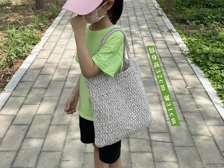 妈妈包!大容量编织手提袋,三根五股一体式设计,超轻结实!