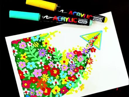丙烯马克笔/一分钟画纸飞机✈️🌸#画画#美术生#