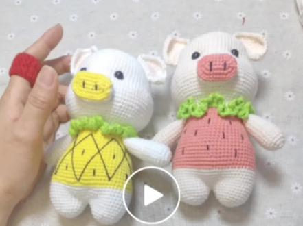 草莓猪猪钩织教程1#零基础学钩针 #钩织教程