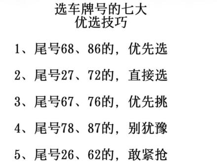 #车牌号 #每天学习一点点 #干货分享 选车牌尾号的技巧