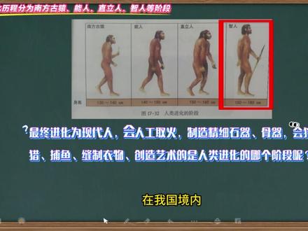 人类的起源与进化(3) #自学视频#2026版北师大版生物学#八年级下册生物学自学课件 #自学秘籍#人类的起源与进化