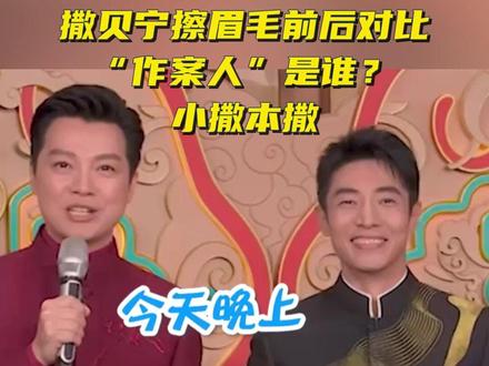 撒贝宁擦眉毛前后对比,“作案人”是谁?小撒本撒