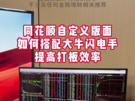 同花顺自定义版面 如何搭配大牛闪电手 提高打板效率! #自定义面板 #同花顺 #万合星 #大牛闪电手 #打板
