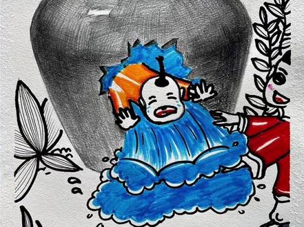 创意素描 司马光砸缸!你学废了吗!#素描基础 #素描 #浏阳学画画 #素描教程 #浏阳美术培训 #司马光砸缸#创作灵感