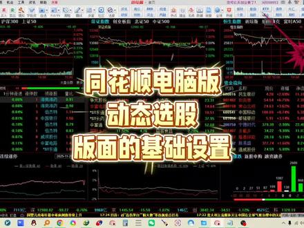 同花顺电脑版动态选股板面的基础设置。#同花顺#动态选股