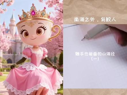 看动画学画画#动漫 #简笔画#咖啡小姐 #山海经