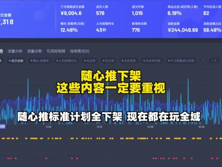 随心推标准下架,投全域这些一定要重视 #小店随心推 #全域推广 #新人直播#运营干货#直播运营