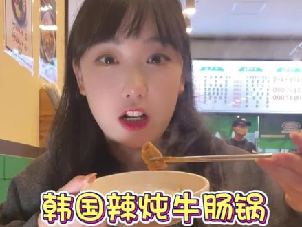 韩国的辣炖牛肠锅,牛大肠油脂丰富,牛小肠香辣有嚼劲!#韩国美食 #肥肠 #牛肠 #冬季暖胃美食 #韩国留学
