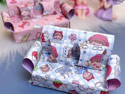 超级可爱的沙发折纸教程,可以给我打100分吗?#亲子手工 #创作灵感 #折纸教程 #折纸 #折纸沙发教程