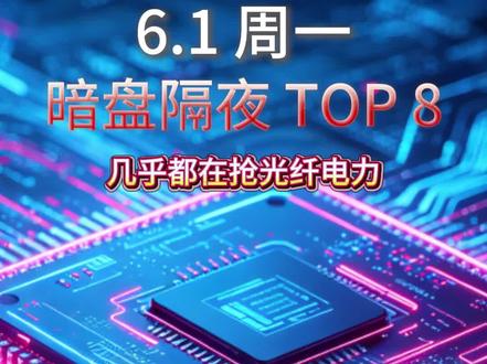 6月1日前瞻!暗盘隔夜TOP 8名单 几乎抢光纤+电力 #热点 #股市 #财经 #炒股 #干货