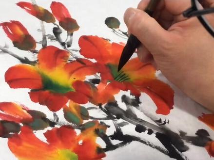 #画画 #国画 木棉花(8)如此娇艳无比的尤物,却有刚强无比的别名—【英雄花】