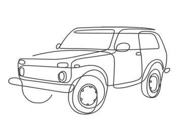 一笔画完越野车#一学就会的简笔画