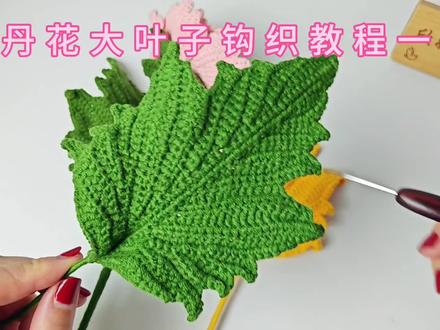 牡丹花大叶子钩织教程一#钩织教程 #手工 #爱钩织爱生活