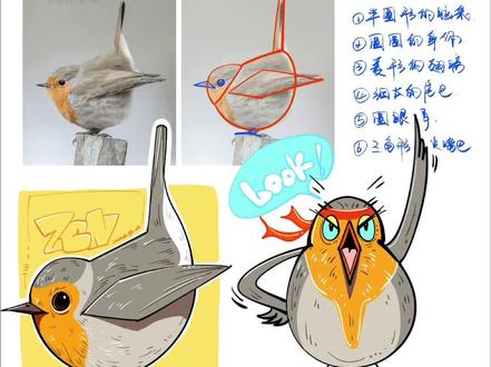抓特征,画知更鸟,超简单! #画画 #儿童画 #一起学画画 #零基础学画画 #画画教程
