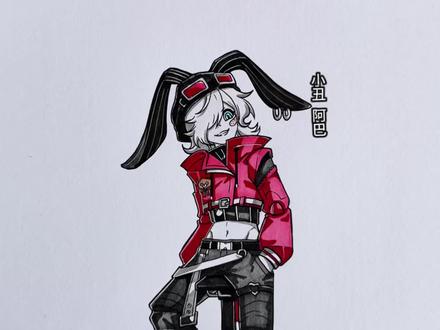 蛋仔逃出惊魂夜小丑阿巴新皮肤繪畫 #画画的小栗子#蛋仔逃出惊魂夜#樱花勾线笔#法卡勒马克笔#荷兰白卡纸