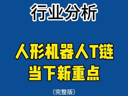 人形机器人T链,当下新重点#人形机器人 #机器人 #财经