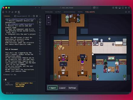 ClaudeCode可视化,像素小人显示所有Agent! #Github #AI编程 #实用工具 #玩点很新的东西 #教程分享 这个像素小人显示claude code agent的插件太好玩了!Pixel Agents!