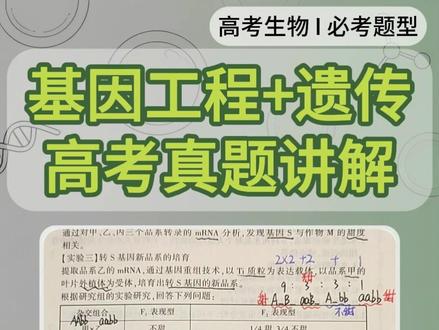 第61集 I 基因工程+遗传计算 高考真题讲解 #高考互助计划 #真题等身挑战 #高考生物 #高中生物 #我的高考笔记 @抖音校园