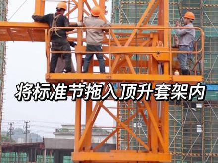 塔吊如何升高加节#标准节 #塔吊#工程建设 #施工 #建筑 #高空作业