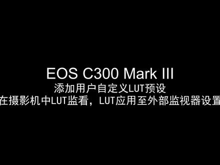 EOS C300 Mark III 添加用户自定义LUT预设、在摄影机中LUT监看,LUT应用至外部监视器设置