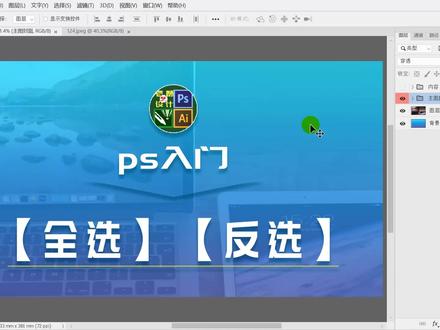 Ps教程 ps如何快速使用全选和反选快捷键设置选区来扣取图像 #ps技能 #初学ps #ps教程 #ps小技巧 #平面设计教程 #ps教学 #ps基础