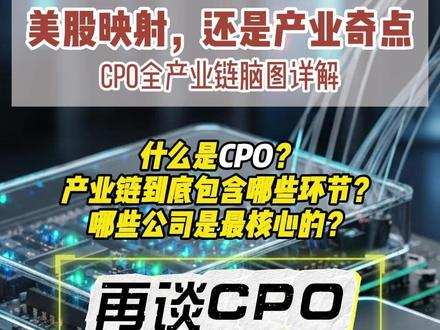 美股映射,还是产业奇点 CPO全产业链脑图详解 什么是CPO?
产业链到底包含哪些环节?
哪些公司是最核心的?#cpo #光芯片 #激光器 #lumentum #磷化铟