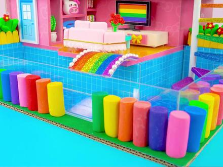 三层凯蒂猫豪宅太离谱了!彩虹滑梯+整圈巨型水族箱直接封神🌈🐠💗#创意 #手工 #创意手工