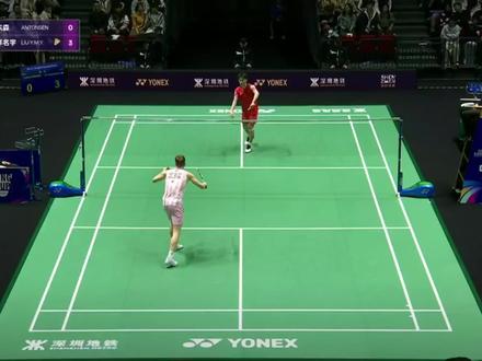 AA2比1战胜刘洋名宇#羽毛球 #天王杯 #安东森 #刘洋名宇