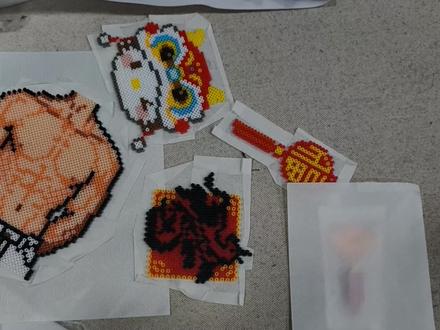 这不是专业对口了吗#拼豆 #民间手艺 #纯手工打造 #腹肌 #拼豆