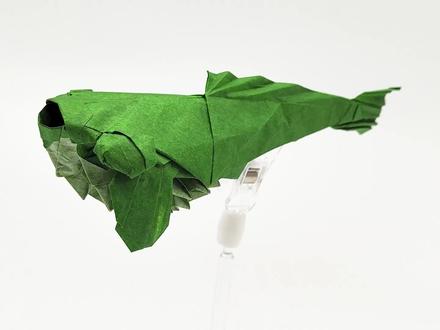 一张纸折一只气鼓鼓的小河豚(第二部分) #纸艺 #折纸控 #纸艺手工