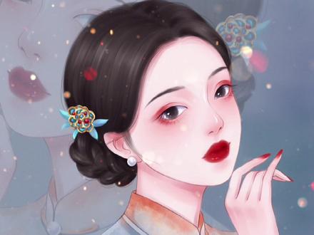 你又拜倒在谁的石榴裙下#手绘头像 #ipad绘画 #旗袍