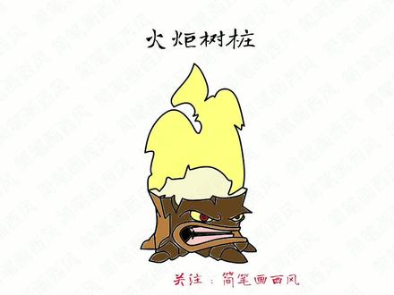 火炬树桩怎么画?植物大战僵尸简笔画 #火炬树桩简笔画