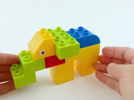 积木大象的拼法#积木 #积木搭建 #亲子玩具