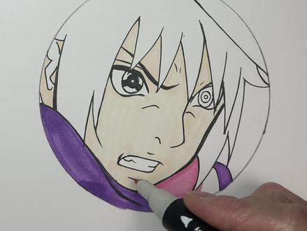 粉丝想看的宇智波泉奈简单上色画法教程。 #手绘 #宇智波泉奈 #写轮眼 #跟着抖音学画画 #抖音小助手 @抖音小助手