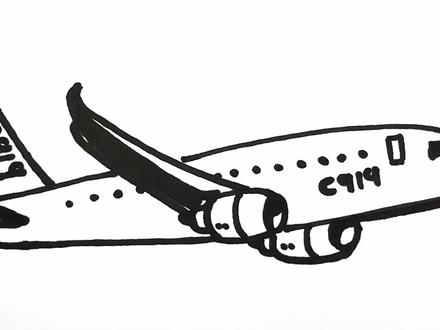 祝贺中国大飞机C919首付试飞成功,很多小伙伴想画C919飞机!跟我来吧#绘画过程 #手抄报 #画飞机