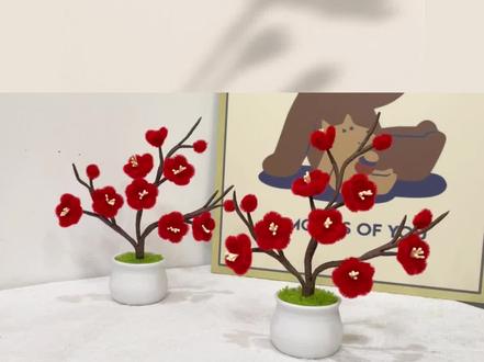 扭扭棒梅花盆栽教程 #扭扭棒手工 #扭扭棒盆栽 #扭扭棒的100种玩法