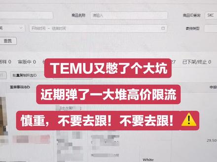 TEMU高价限流怎么处理#temu #跨境电商 #跨境电商运营 #跨境电商选品 #temu运营