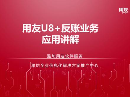 用友U8软件财务模块反账业务处理演示操作