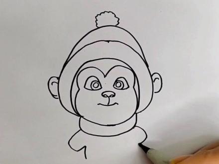萌萌小猴子简单易学,你学会了吗?#创作灵感 #手抄报 #一学就会系列 #画画 #手绘